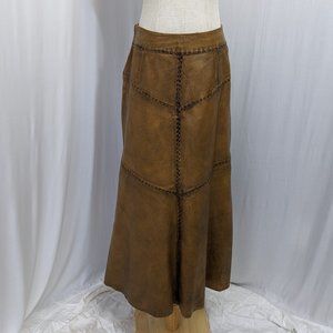 Danier Vintage Brown Leather Skirt Size 6